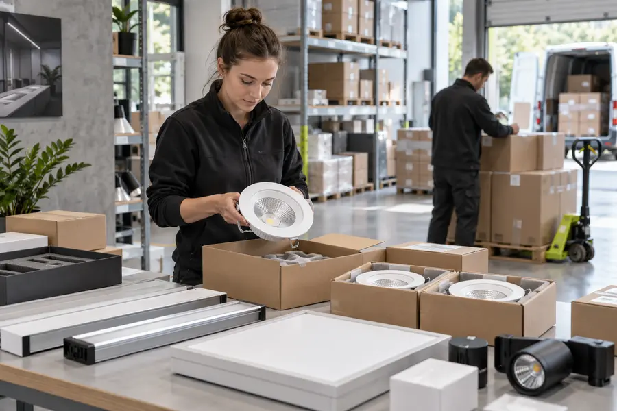 Équipements LED préparés pour la fourniture et la livraison